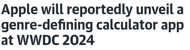 Apple will reportedly unveil a genre-defining calculator app at WWDC 2024